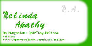 melinda apathy business card